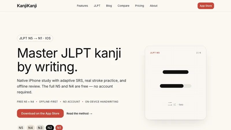 KanjiKanji mobile app for learning Japanese kanji characters